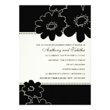 311-Les Fleurs Black Invitation