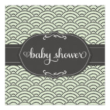 311 LIME & Grey Dotted Rainbow Baby Shower Invite