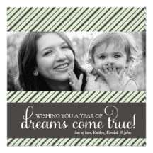 311 Lime & Grey Dreams Come Diagonal Stripes Announcement