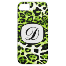 311 Lime Leopard Initial iPhone Cover