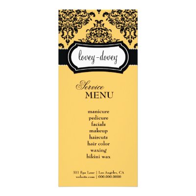 311 Lovey Dovey Damask Rack Card Canary Yellow by Jill311