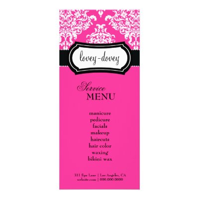 311 Lovey Dovey Damask Rack Card Hot Pink by Jill311