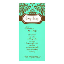 311 Lovey Dovey Damask Rack Card Mint Chocolate