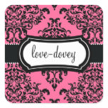 311 Lovey Dovey Damask Sticker Peony Pink