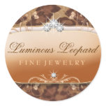 311-Luminous Leopard Round Stickers