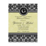 311-LUSCIOUS LEMON DAMASK INVITATION POST CARDS