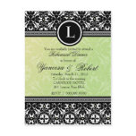 311-LUSCIOUS LEMON-LIME DAMASK INVITATION postcards