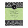 311-LUSCIOUS LIME DAMASK INVITATION POST CARD
