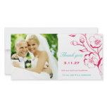 311-Lush Rouge Floral Thank you photo cards