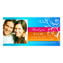311-Lush Tropical Sunset Thank you Photo Cards