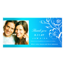 311-Lush Tropical Waters Thank you Customized Photo Card