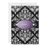 311 Luxuriously Black White Damask Purple Invite