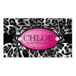 311-Luxuriously Leopard Damask Monogram Business Card