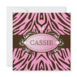 311-Luxuriously Pink N Brown Zebra 50 and Fabulous Invites