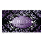 311-Luxuriously Purple Damask Monogram Business Card