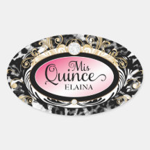 311 Mis Quince Customisable Oval Sticker