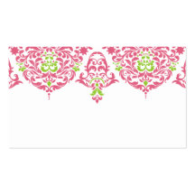 311 Mon Cherie Damask Honeysuckle Lime Business Card Template