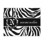 311 Naomi Zebra Black White Postcard