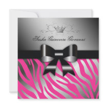 311 Night Zebra Shimmer Black Bow Hot Pink | 30