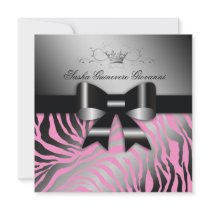 311-Night Zebra Shimmer Black Bow Pink | Sweet 16