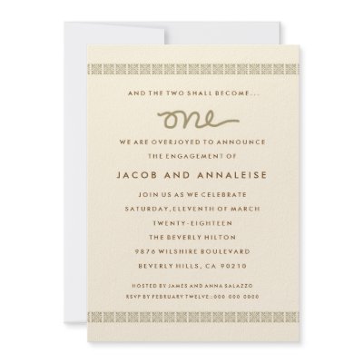 311-"ONE" ENGAGEMENT DINNER INVITATION by Jill311