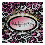 311 Opulent Gold Pink Leopard Metallic Paper Personalized Announcement