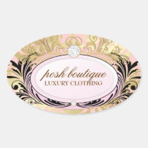 311 Opulent Gold Pink Oval Sticker