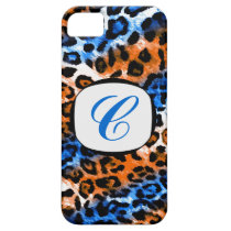 311 Orange Blue Leopard Initial iPhone Cover casemate cases