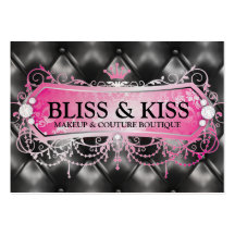311 Pink Bliss Black Tuft Metallic Business Card Template