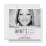 311 Pink & Charcoal Graduation Announcement