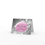 311-Pink Delish Damask Shimmer | Faux Silver Greeting Cards
