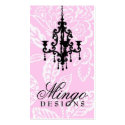 311-PINK FLAMINGO VINTAGE DAMASK business cards