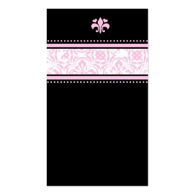 311-PINK FLEUR DE LIS NAME CARD BUSINESS CARD TEMPLATES by Jill311