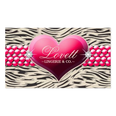 311-Pink Glam Heart (more dots) Business Card Template by Jill311