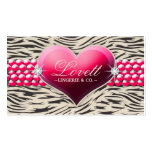 311-Pink Glam Heart (more dots) business cards