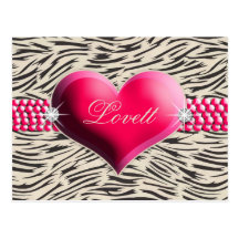 311 Pink Glam Hearts Post Cards