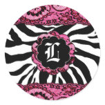 311-Pink Lace & Zebra Sticker