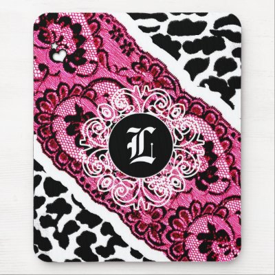 311-PINK LEOPARD LACE MONOGRAM by Jill311