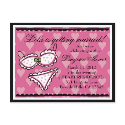 311-PINK LINGERIE INVITATION by Jill311