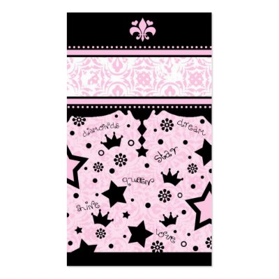 311-PINK STAR NAME CARD BUSINESS CARD TEMPLATE by Jill311