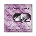 311-PLUSH PURPLE BABY ANNOUNCEMENT magnets