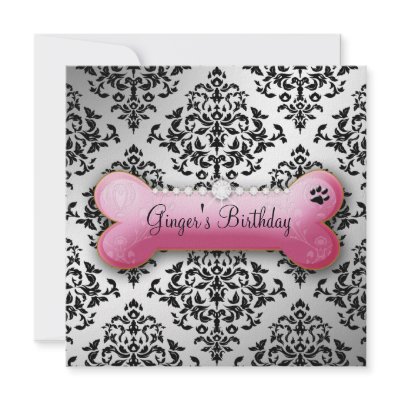 311-Posh Pooch Birthday Invite Faux Silver by Jill311