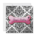 311-Posh Pooch Birthday Invite Faux Silver invitations