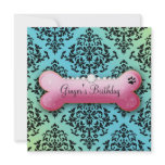 311-Posh Pooch Birthday Invite Turquiose Lime