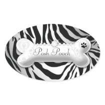 311 Posh Pooch "silver" Zebra Oval Sticker