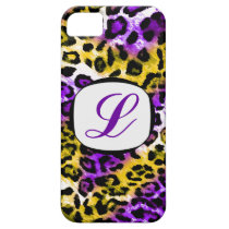 311 Purple Yellow Leopard Initial iPhone Cover casemate cases