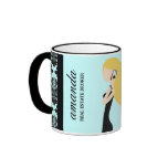 311-Real Estate Blonde Fashionista  | Blue Coffee Mugs