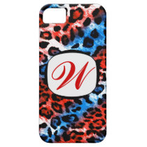 311 Red White Blue Leopard Initial iPhone Cover casemate cases