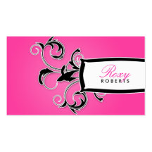 311-Roxy Black and Pink Business Card
