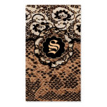 311-SASSY SNAKESKIN MONOGRAM BUSINESS CARD